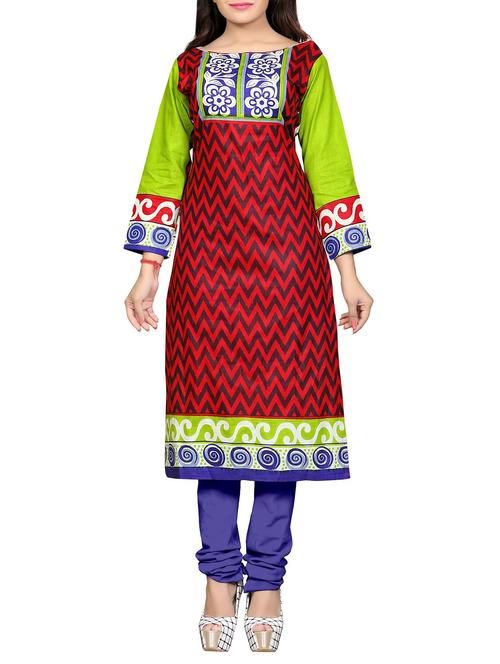 maroon printed unstitched set - 14574560 - Very Small Image - 1