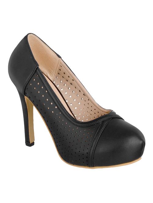black faux leather slip on pumps - 14574599 - Very Small Image - 1