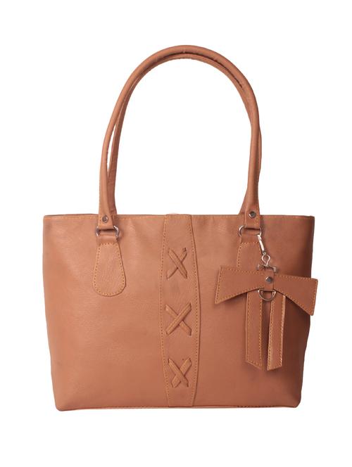 tan leatherette regular handbag - 14576422 - Very Small Image - 1