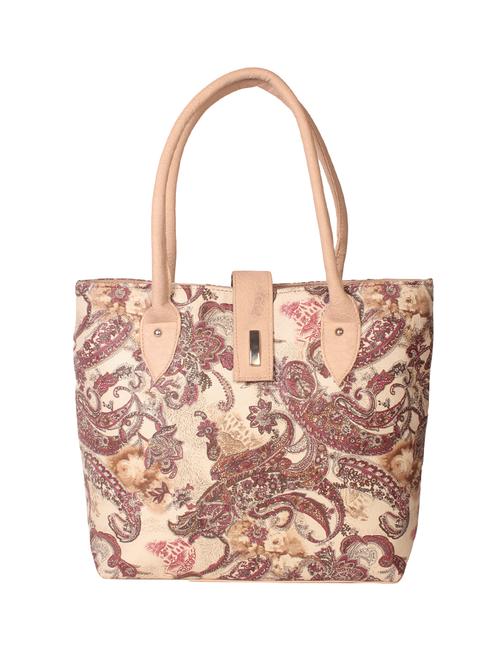 cream leatherette regular handbag - 14576425 - Very Small Image - 1