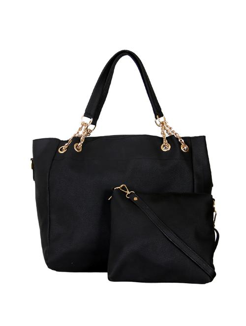 black leatherette regular handbag - 14576428 - Very Small Image - 1