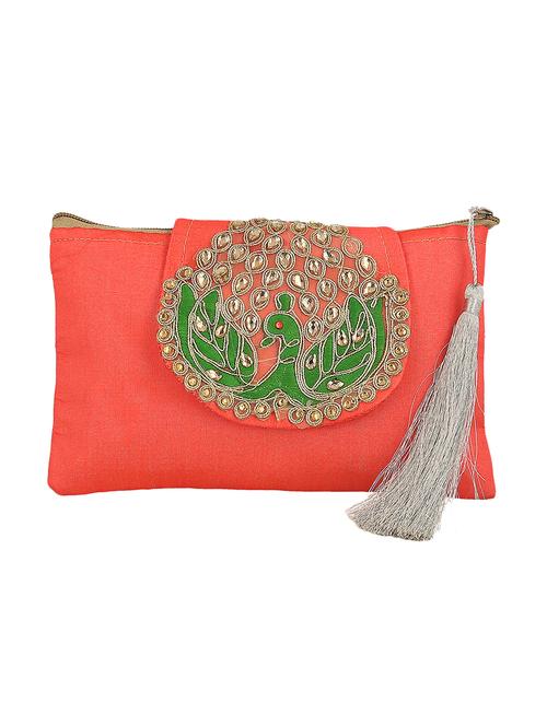 red silk ethnic clutch - 14576479 - Very Small Image - 1