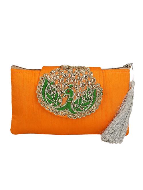 yellow silk ethnic clutch - 14576480 - Very Small Image - 1
