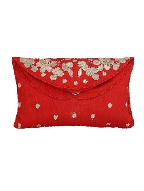red silk ethnic clutch - 14576490 - Very Small Image - 1