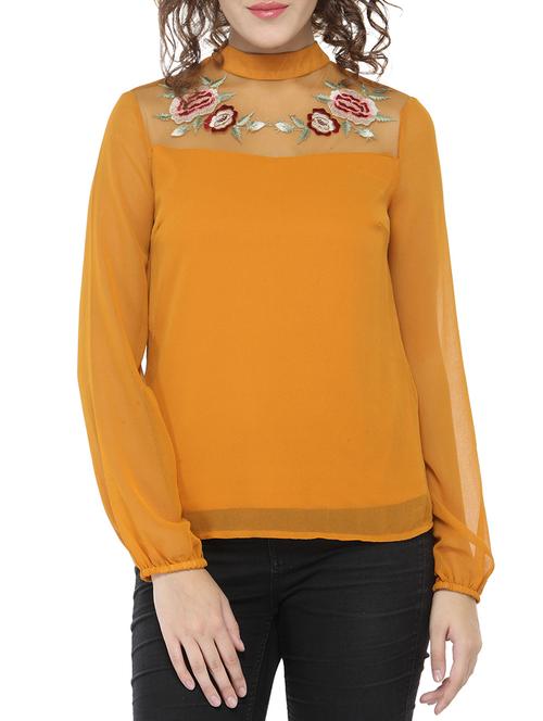 yellow embroidered top - 14578473 - Very Small Image - 1