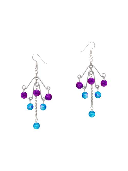 blue metal chandelier earrings - 14579849 - Very Small Image - 1