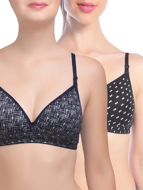 set of 2 bow patch bra - 14580121 - Very Small Image - 1