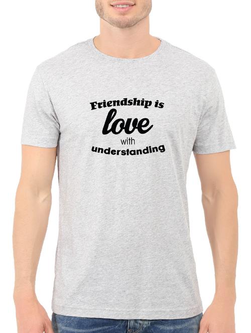 grey cotton chest print tshirt - 14581518 - Very Small Image - 1