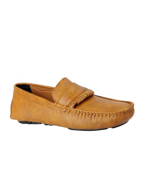 tan leatherette slip on loafer - 14581800 - Very Small Image - 1