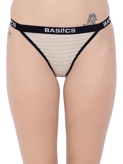 quirky print tape striped thong panty - 14582573 - Very Small Image - 1