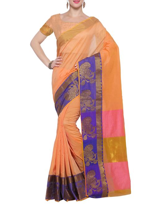 zari bordered saree with blouse - 14583591 - Very Small Image - 1