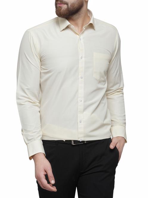 off white cotton blend formal shirt - 14584069 - Very Small Image - 1