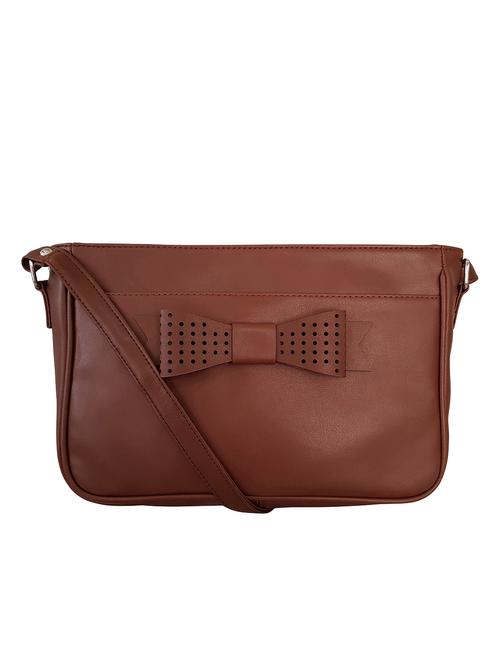 brown leatherette regular sling bag - 14585441 - Very Small Image - 1