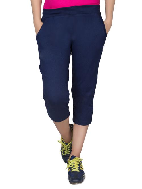 dark blue cotton blend capri - 14587870 - Very Small Image - 1