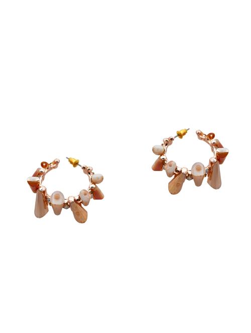 orange metal drop earrings - 14588087 - Very Small Image - 1