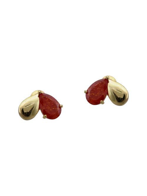 orange metal studs earrings - 14588091 - Very Small Image - 1