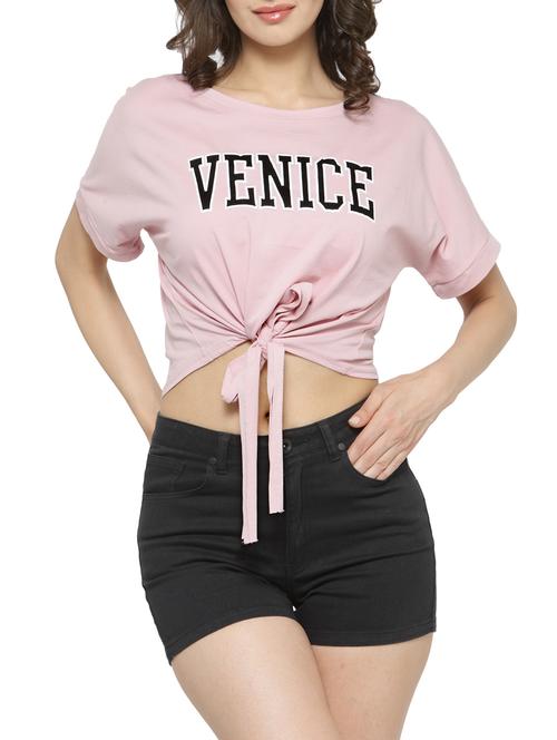 pink front bow tie up top - 14590126 - Very Small Image - 1