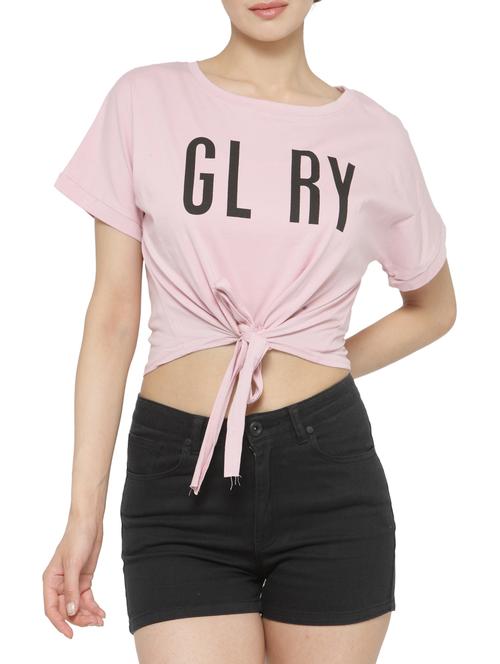 pink front bow tie up top - 14590130 - Very Small Image - 1
