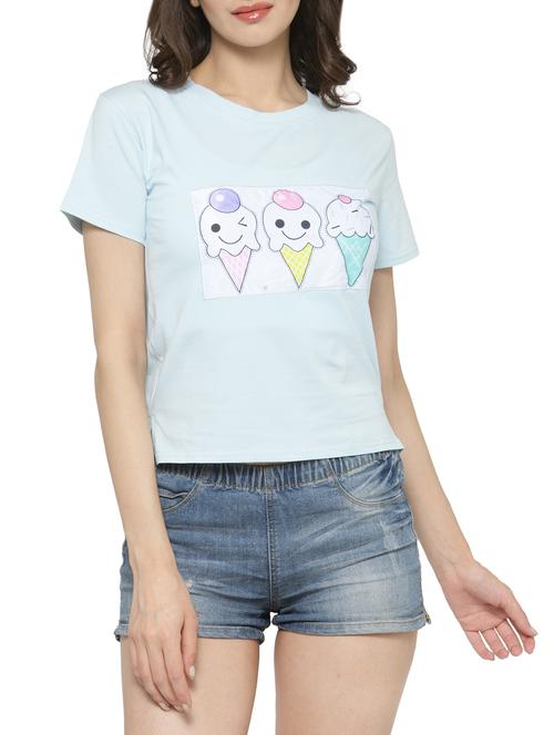 light blue applique tee - 14590134 - Very Small Image - 1