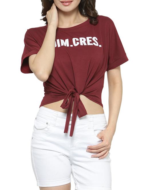 red cotton crop top - 14590145 - Very Small Image - 1