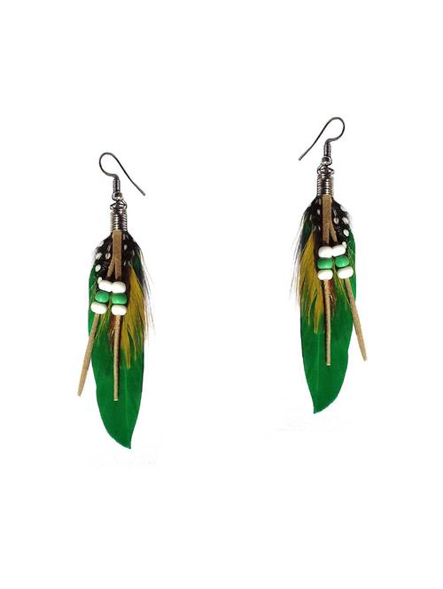 green metal drop earrings - 14590287 - Very Small Image - 1