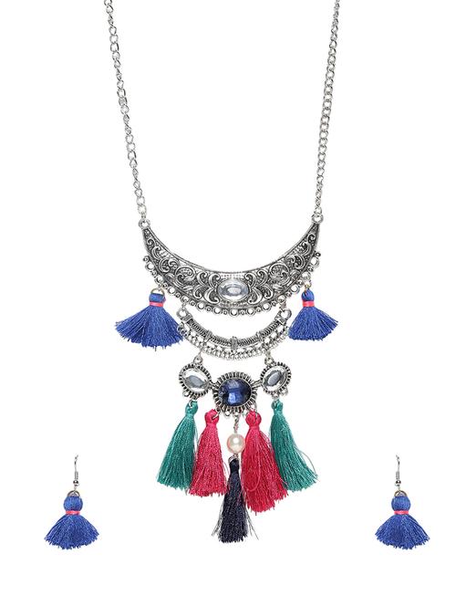 black metal tassel necklace - 14590330 - Very Small Image - 1