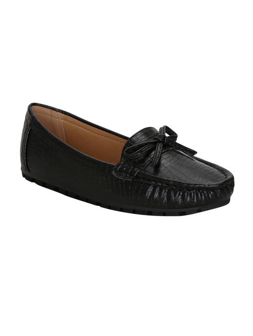 black faux leather slip on loafers - 14590681 - Very Small Image - 1