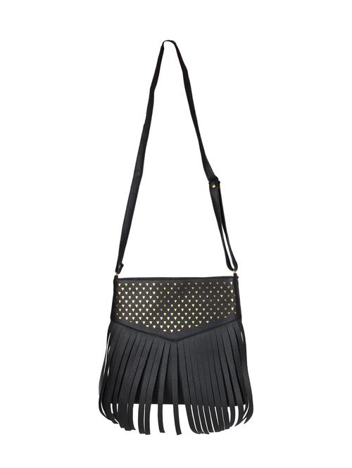 black leatherette regular sling bag - 14593449 - Very Small Image - 1