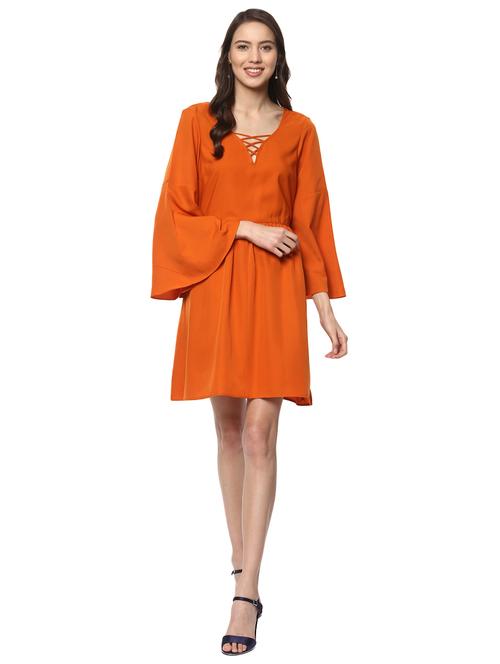orange polyester dress - 14594203 - Very Small Image - 1
