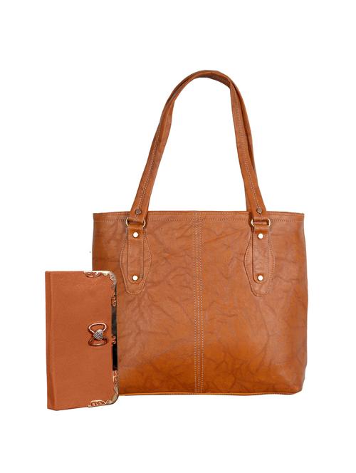 tan leatherette handbag - 14596098 - Very Small Image - 1