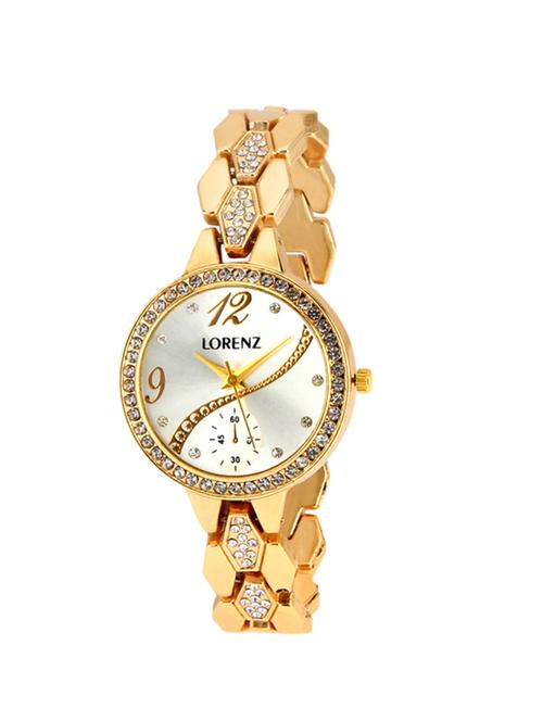 lorenz as-15a luxury gold premium look wrist watch for women & girls - 14596425 - Very Small Image - 1