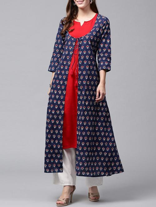 layered printed kurta - 14596995 - Very Small Image - 1