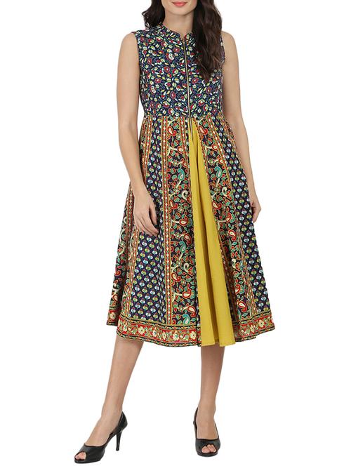 blue cotton anarkali kurta - 14597145 - Very Small Image - 1