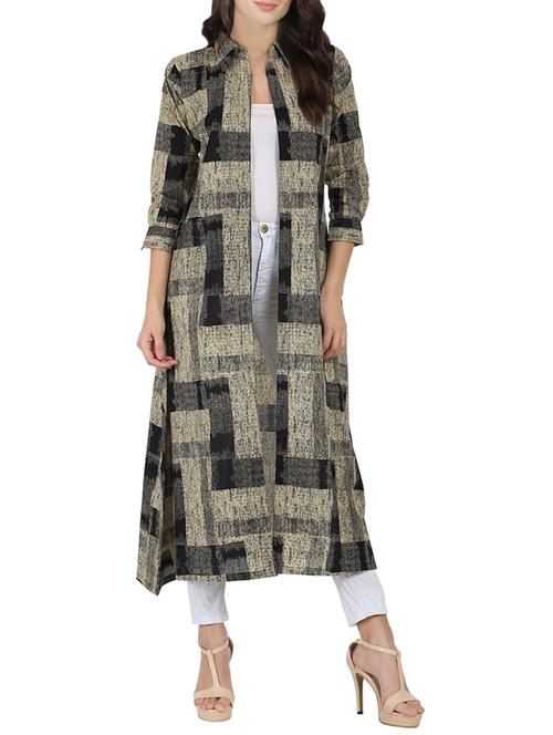 front open high slit kurta - 14597202 - Very Small Image - 1