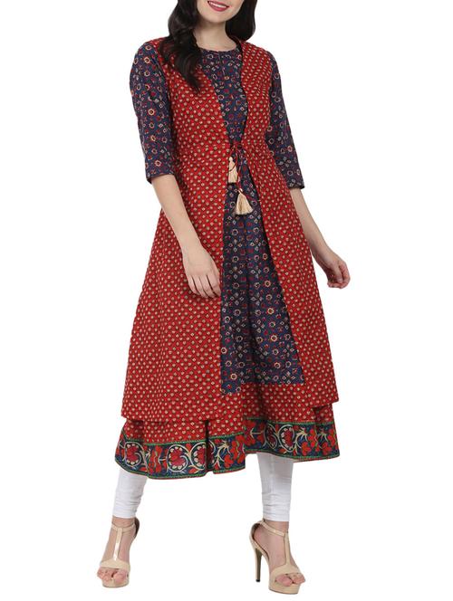 layered kurta with tassels - 14597217 - Very Small Image - 1