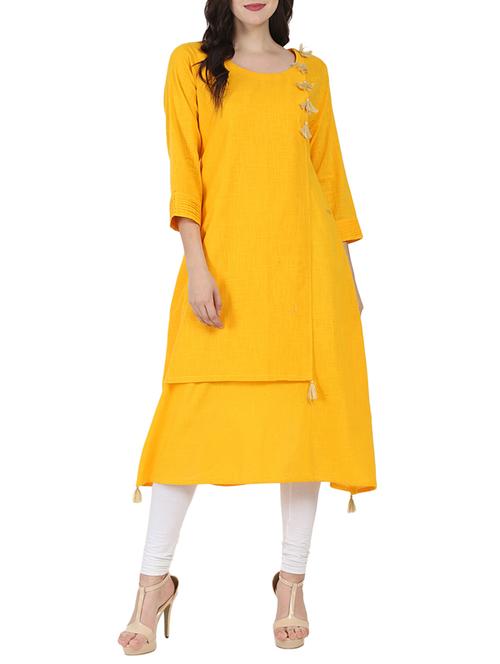 layered kurta with tassels - 14597222 - Very Small Image - 1