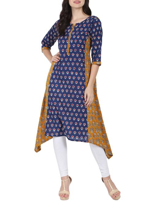 asymmetric printed kurta - 14597223 - Very Small Image - 1
