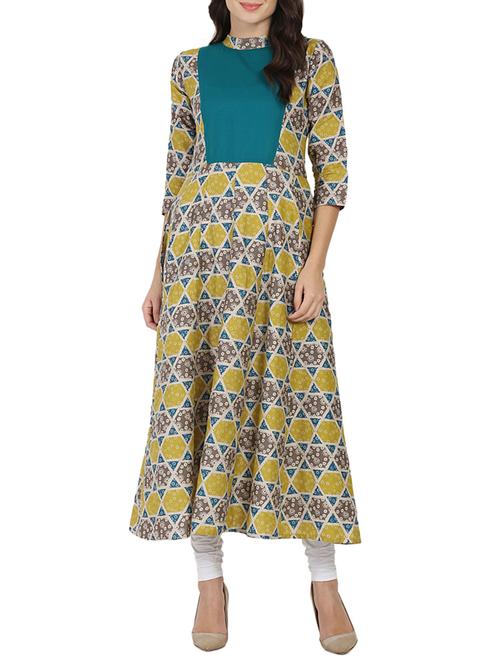 halter a-line geometrical kurta - 14597259 - Very Small Image - 1