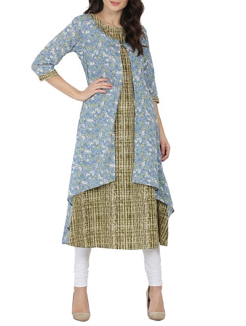 layered printed kurta - 14597308 - Very Small Image - 1