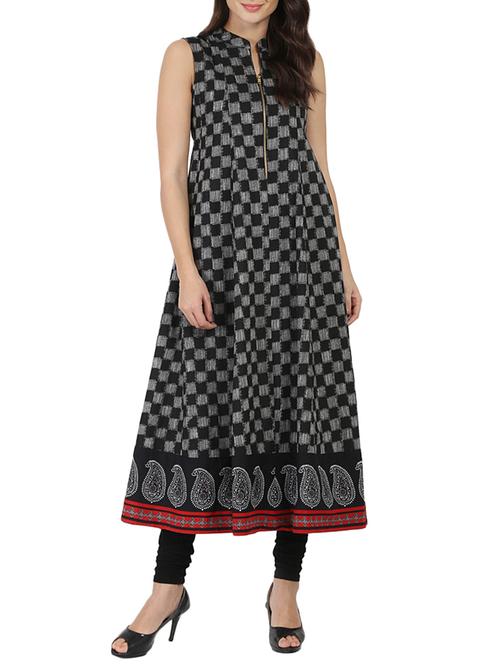 anarkali checkered kurta - 14597311 - Very Small Image - 1