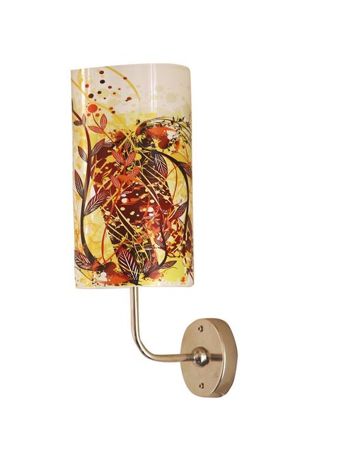 handmade plastic with colored sheet crafted floral sceneted wall sconce lamp - 14597396 - Very Small Image - 1