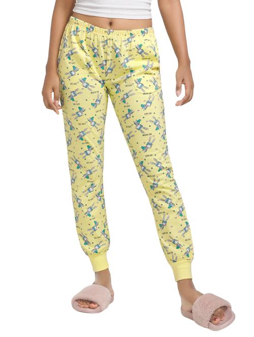 yellow printed cotton pajama - 14598275 - Very Small Image - 1