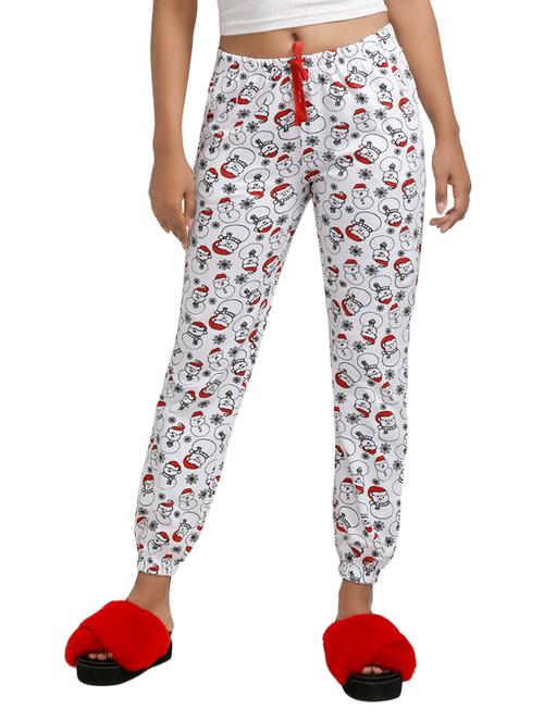 white printed cotton pajama - 14598279 - Very Small Image - 1