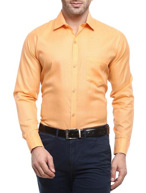orange cotton formal shirt - 14598568 - Very Small Image - 1