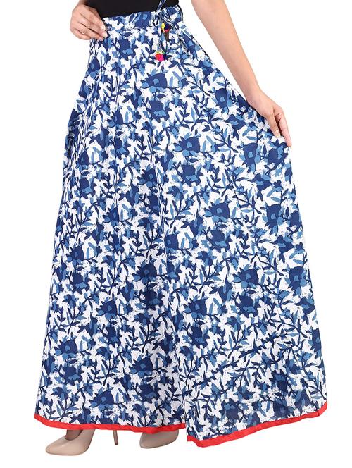blue cotton aline skirt - 14599966 - Very Small Image - 1