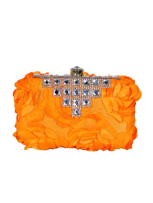 orange silk box clutch - 14600158 - Very Small Image - 1