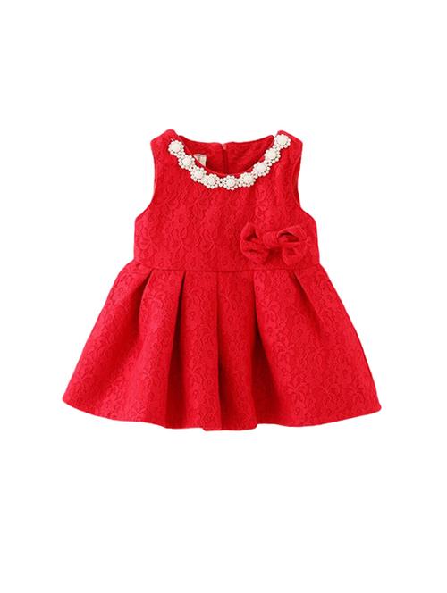 red cotton frock - 14600330 - Very Small Image - 1