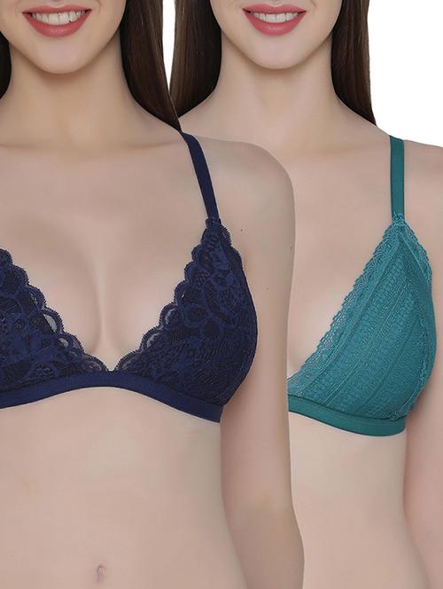 set of 2 multi colored plunge bras - 14600922 - Very Small Image - 1