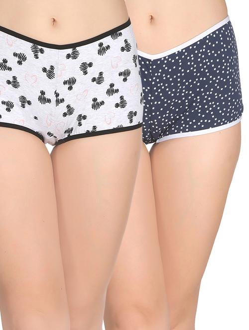 set of 2 multi colored boy shorts panty - 14600958 - Very Small Image - 1