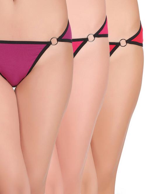 set of 3 multi colored bikini panty - 14600981 - Very Small Image - 1